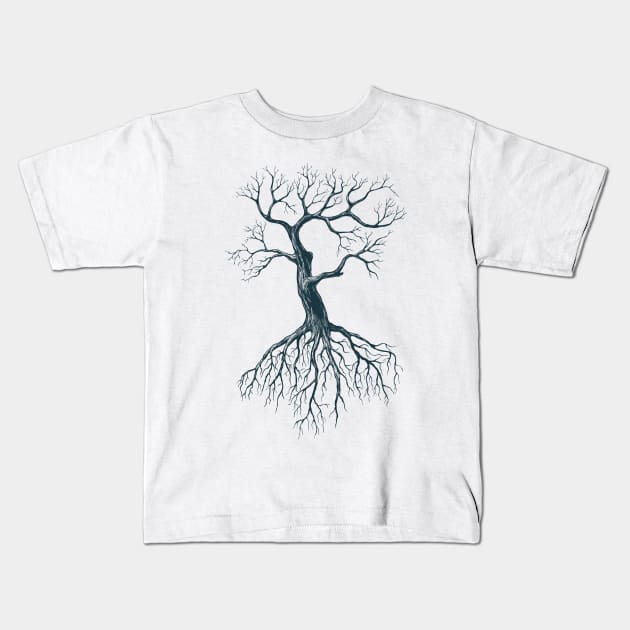 Tree without leaves Kids T-Shirt by katerinamk